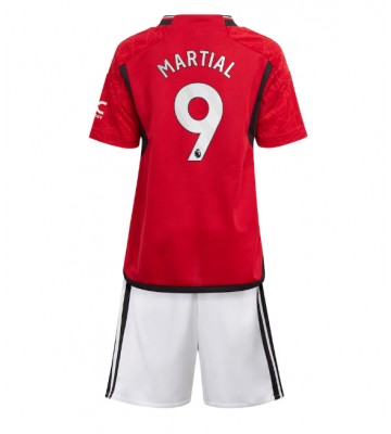 Manchester United Anthony Martial #9 Koszulka Podstawowych Dziecięca 2023-24 Krótki Rękaw (+ Krótkie spodenki)